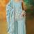 Sky embroidered georgette semi-stitched palazzo style salwar suit