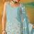 Sky embroidered georgette semi-stitched palazzo style salwar suit