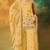 Yellow embroidered georgette semi-stitched palazzo style salwar suit
