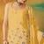 Yellow embroidered georgette semi-stitched palazzo style salwar suit