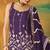 Purple embroidered georgette semi-stitched palazzo style salwar suit