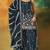 Navy blue embroidered georgette semi-stitched palazzo style salwar suit