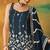 Navy blue embroidered georgette semi-stitched palazzo style salwar suit