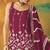 Maroon embroidered georgette semi-stitched palazzo style salwar suit