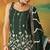 Green embroidered georgette semi-stitched palazzo style salwar suit