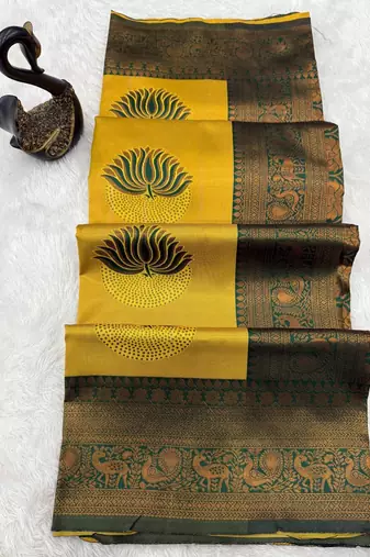 Woven Soft Silk Women's Saree With Blouse Set