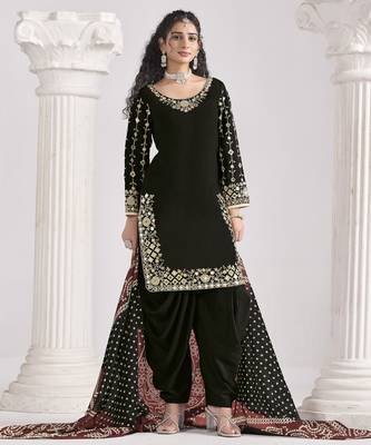 roman silk original mirror work patiala salwar kameez 1