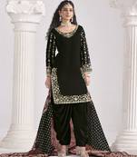 ROMAN SILK ORIGINAL MIRROR WORK PATIALA SALWAR KAMEEZ