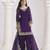 PURPLE Roman silk mirror work patiala salwar kameez for festive