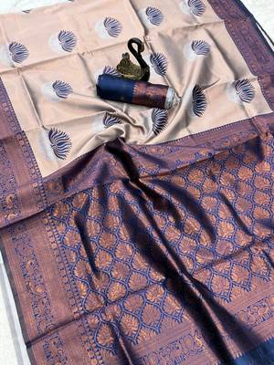 Woven Soft Silk Women's Saree With Blouse Set 1