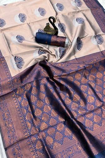 Woven Soft Silk Women's Saree With Blouse Set