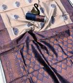 Woven Soft Silk Women's Saree With Blouse Set