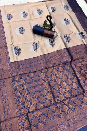 Woven Soft Silk Women's Saree With Blouse Set