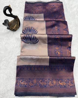 Woven Soft Silk Women's Saree With Blouse Set 4
