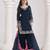 BLUE Roman silk original mirror work patiala salwar kameez