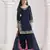 BLUE Roman silk original mirror work patiala salwar kameez