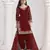 MAROON Roman silk original mirror work patiala salwar kameez