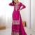 Heavy Embroidery Work Sharara Suit Set Pink Color Suit With Dupatta