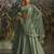 Elegant Sage Green Net Lehenga with Swarovski and Thread Embroidery