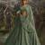 Elegant Sage Green Net Lehenga with Swarovski and Thread Embroidery