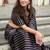 black zigzag bollywood style japan satin saree for party