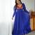 Blue Leheriya Print Georgette Gown for Festive Occasions