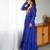 Blue Leheriya Print Georgette Gown for Festive Occasions