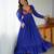Blue Leheriya Print Georgette Gown for Festive Occasions