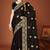 Black sequin embroidered border fendy two tone silk saree sari