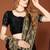 Black sequin embroidered border fendy two tone silk saree sari