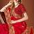 Red sequin embroidered border fendy two tone silk saree sari