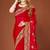 Red sequin embroidered border fendy two tone silk saree sari