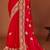 Red sequin embroidered border fendy two tone silk saree sari