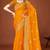 Mustard sequin embroidered border fendy two tone silk saree sari