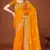 Mustard sequin embroidered border fendy two tone silk saree sari