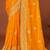 Mustard sequin embroidered border fendy two tone silk saree sari