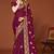 Wine sequin embroidered border fendy two tone silk saree sari