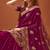 Wine sequin embroidered border fendy two tone silk saree sari