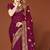 Wine sequin embroidered border fendy two tone silk saree sari