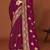 Wine sequin embroidered border fendy two tone silk saree sari
