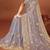 Grey sequin embroidered border fendy two tone silk saree sari