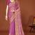 Pink sequin embroidered border fendy two tone silk saree sari