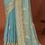 Turquoise sequin embroidered border fendy two tone silk saree sari