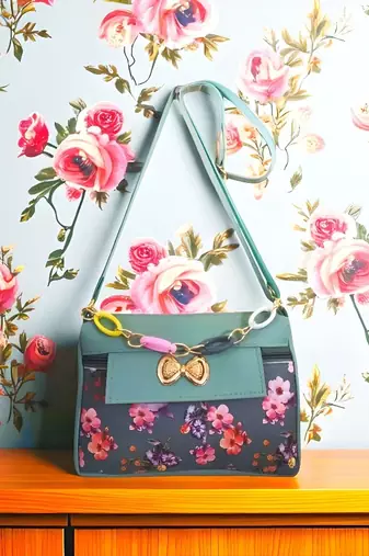 Trendy Floral & Plain Sling Bag for Women