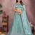 Dusty Teal Mulberry Art Silk Zari and Sequin Embroidered Designer Semi stitched Lehenga for women