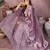 Dusky Purple Mulberry Art Silk Zari and Sequin Embroidered Designer Semi stitched Lehenga for women