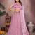 Daisy Pink Mulberry Art Silk Zari and Sequin Embroidered Designer Semi stitched Lehenga for women