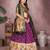 Pansy Purple Jacquard Silk Zari Weaving Designer Stitched Paithani Lehenga for women