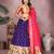 Violet Jacquard Silk Zari Weaving Designer Stitched Paithani Lehenga for women