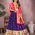 Violet Jacquard Silk Zari Weaving Designer Stitched Paithani Lehenga for women
